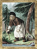 Прп. Серафим Саровский в пустыньке. Акварель. 40-е гг. XIX в. Худож. П. Ф. Борель (РГБ)