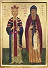 Вмц. Екатерина и прп. Симон Сойгинский. Икона. Нач. XXI в. (Никольский кафедральный собор в Мурманске)