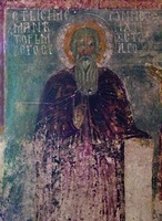 Прп. Симеон Мироточивый. Роспись Радославовой капеллы мон-ря Студеница. Нач. 30-х гг. XIII в. Фото: А. С. Зверев