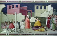 Победа св. Сильвестра над драконом. Исцеление Порфирия и Торквата. Роспись капеллы Барди ди Вернио в ц. Санта-Кроче во Флоренции. Ок. 1340 г. Мастер Мазо ди Банко. Фото: Sailko/Wikimedia