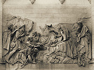 Рождество Христово (Поклонение волхвов). Барельеф вост. фасада. 1847–1849 гг. Скульптор А. В. Логановский. Фототипия. Нач. 80-х гг. XIX в.