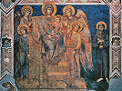 Мадонна с Младенцем, ангелами и католич. св. Франциском Ассизским. Роспись нижней церкви базилики Сан-Франческо в Ассизи. Ок. 1280 г. Фото: GunnarBach / Wikimedia Commons