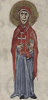 Мц. Харитина. Миниатюра из Евангелия с минологием. 3-я четв. XI в. (Vat. gr. 1156. Fol. 256v)