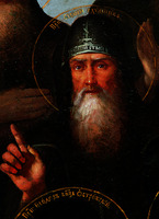 Прп. Сисой Схимник. Фрагмент иконы «Собор преподобных отцов, нетленно почивающих в пещере прп. Феодосия». 1890 г. Иконописная мастерская Киево-Печерской лавры (Дальние пещеры Киево-Печерской лавры)