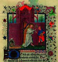 Праотец Сиф получает от арх. Михаила семя древа познания. Иллюстрация из «Легенды о Кресте» в Часослове Екатерины Клевской. Ок. 1440 г. (NY Morgan. Ms. M. 917/945 Р. 85). Фото: Faksimile Verlag Lu-zern/www.themorgan.org