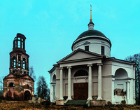 Казанская церковь в усадьбе Рай Смоленского р-на. 1818 г. Архитектор М. H. Слепнев. Фотография. 2020 г. Фото: А. Н. Яко-влев