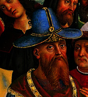 Фома Палеолог, деспот Северо-Западной Мореи. Фрагмент композиции «Пий II, папа Римский, прибывает в Анкону». Роспись б-ки Пикколомини в соборе Сиены. 1502–1507 гг. Худож. Пинтуриккио
