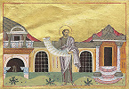 Прор. Софония. Миниатюра из Минология имп. Василия II. 1-я четв. XI в. (Vat. gr. 1613. P. 222)
