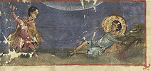 Убийство Каином Авеля. Миниатюра из Октатевха. 2-я четв. XII в. (Vat. gr. 746. fol. 45r)