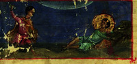 Убийство Каином Авеля. Миниатюра из Октатевха. 2-я четв. XII в. (Vat. gr. 746. fol. 45r)