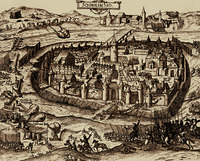 Осада Смоленска армией кор. Сигизмунда III в 1609 г. Гравюра Г. Келлера. Ок. 1610 г.