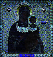 Костромская Смоленская икона Божией Матери. Фреска. 1672 г. Артель Гурия Никитина и Силы Савина. Риза 2004 г. (Смоленская ц. Богоявленско-Анастасиина мон-ря, Кострома)