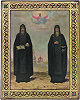 Преподобные Спиридон и Никодим, просфорники Печерские. Икона. После 1896 г. (частное собрание)
