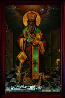 Свт. Софроний, патриарх Иерусалимский. Икона. До 1880 г. (собрание Митрополии Лероса, Калимноса и Астипалеи в часовне во имя свт. Софрония Иерусалимского о-ве Лерос, Греция)
