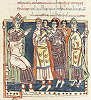 Кор. Реккаред и епископы на III Толедском Соборе. Миниатюра из Codex Vigilanus. 976 г. (Scorial. D.I.2. Fol. 145)