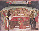 Литургическая сцена с митр. Георгием III (Мовилэ). Роспись кафоликона. Ок. 1596 г. Фото: архив Э. Драгнева