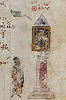 Прп. Алипий Столпник. Миниатюра из Феодоровской Псалтири. 1066 г. (Lond. Add. 19352. Fol. 16r)