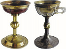 Потиры из яшмы (XIV — 1-я четв. XV в.) и горного хрусталя (сер.— 2-я пол. XIV в.). Вклад боярина Д. И. Годунова в 1595 г. (СПГИАХМЗ) © ГБУК МО «Сергиево-Посадский государственный историко-художественный музей-заповедник»