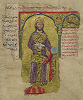 Имп. Алексей II Великий Комнин. Миниатюра из «Романа об Александре». XIV в. (Venez. Ist. Ellen. Fol. 1r)