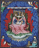 Св. Троица (Сопрестолие). Миниатюра из Бревиария. Ок. 1410–1413 гг. (Mediatheque municipale de Chateauroux. BM. 02 (B. 252). Fol. 106)