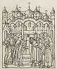 Свт. Макарий, митр. Московский, поставляет архимандрита Симонова мон-ря Трифона во епископа Суздальского. Миниатюра из Лицевого летописного свода. 70-е гг. XVI в. (ГИМ. Син. № 149. Л. 325 об.)