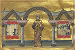 Имп. св. Феодора. Миниатюра из Минология имп. Василия II. 1-я четв. XI в. (Vat. gr. 1613. P. 392)