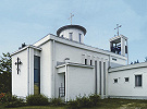 Церковь во имя Св. Троицы Линтульского мон-ря. 1973 г. (архит. В. Суонмаа), 1999–2000 гг. (архит. А. Туркки). Фотография. 2010 г. Фото: прот. Александр Берташ