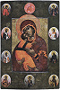 Владимирская икона Божией Матери, с избранными святыми на полях. 1660 г. Иконописец Симон (Пимен) Федорович Ушаков. (ГВСМЗ) Фото: © Государственный Владимиро-Суздальский музей-заповедник