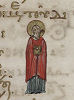Прав. Филарет Милостивый. Миниатюра из Служебного Евангелия. Кон. XI в. (Vat. gr. 1156. Fol. 270r)
