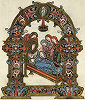 Успение Пресв. Богородицы. Миниатюра. Ок. 966 г. (Rouen. Bibl. municip. Ms. 369. Fol. 54v)
