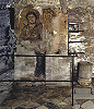 Христос Пантократор. Св. Урбан I, еп. (папа) Римский. Роспись крипты св. Цецилии в катакомбах Каллиста в Риме. IX в.