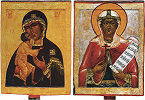 Феодоровская икона Божией Матери. Лицевая сторона — 3-я четв. XVI в. Вмц. Параскева Пятница. Оборотная сторона — XVIII в. (КГОИАМЗ)