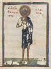 Прп. Феоктиста. Миниатюра из Синайского минология. 1063 г. (Sinait. gr. 500. Fol. 118v)