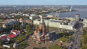 Панорама Ижевска с кафедральным собором во имя арх. Михаила. Фотография. 2020. Фото: Vyacheslav Bukharov / Wikimedia Commons