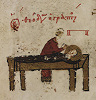 Прп. Феодор Начертанный. Миниатюра из Феодоровской Псалтири. 1066 г. (Lond. Brit. Lib. Add MS 19352. Fol. 120v)