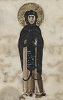 Мц. Цецилия. Миниатюра из Четвероевангелия с минологием. Кон. XI в. (Vat. gr. 1156. Fol. 268v)