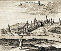 Чебоксарская крепость. Гравюра по рис. Н. Витсена. 1668–1669 гг.