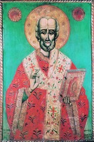 Свт. Николай. Икона из церкви в с. Радуил Софийского окр. 1798 г. Мастер Симеон Цонев