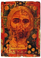 Спаситель (Спас «Златые власы»). Икона из Успенского собора Московского Кремля. Нач. XIII в. (ГММК)