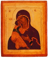 Владимирская икона Божией Матери из Благовещенского собора Московского Кремля. Нач. XVI в. (ГММК)