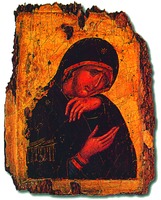 “Не рыдай Мене, Мати”. Икона из диптиха. Кон. XIV в.