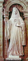 Св. Гертруда Нивельская. Статуя. 1725 г. (церковь мон-ря Арока. Португалия)