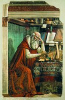Блж. Иероним Стридонский. Фреска ц. Оньиссанти, Флоренция. 1480 г. Худож. Д. Гирландайо