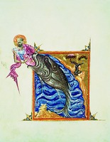Иона, извергаемый китом. Миниатюра из Чашоца. 1286 г. Киликия (Матен. 979)