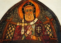 Свт. Афанасий Великий. Фреска собора мон-ря прп. Антония Великого в Египте. XIII в.