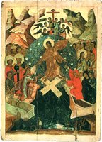 Воскресение - Сошествие во ад. Икона. Кон. XIV в. (ГТГ)