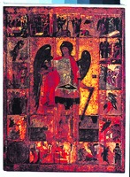 Архангел Михаил с деяниями. Икона. XIV-XV вв. (ГММК)