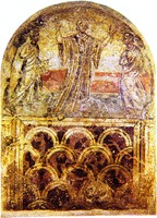 Сусанна и старцы. Роспись раннехрист. гробницы. V в. (Византийский музей в Фессалонике)