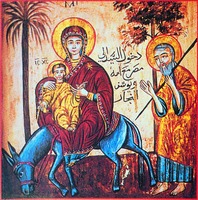 Бегство в Египет. Копт. икона. XVIII в. (ц. аль- Муалака в Каире)