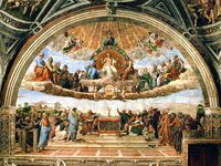 Евхаристический диспут («Диспута»). Фреска Станца делла Сеньятура, Ватикан. 1509–1511 гг. Худож. Рафаэль Санти